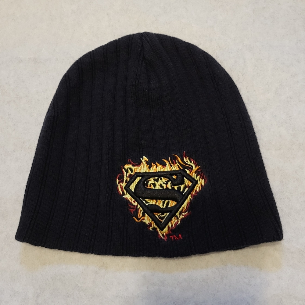 Black toque with embrodiered Superman logo